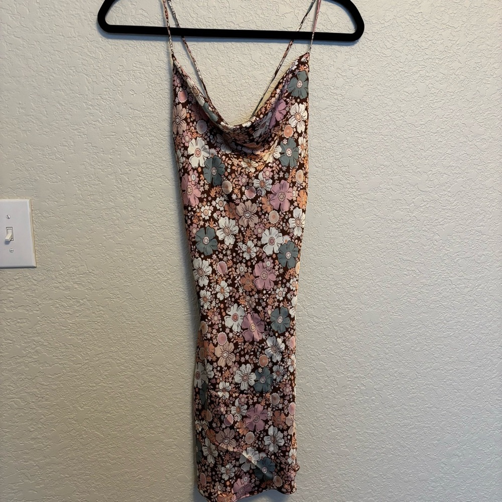 Satin Floral Dress